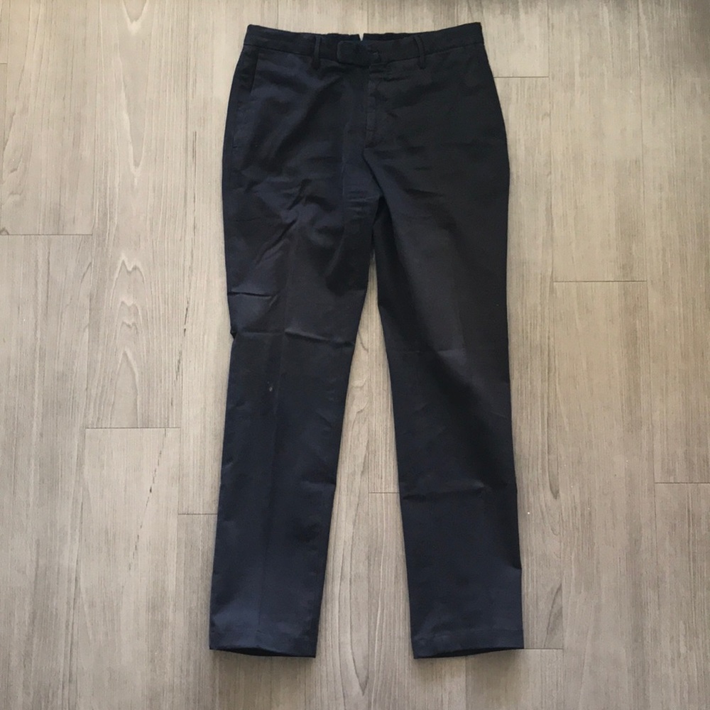 INCOTEX Navy Slim-Fit Cotton-Twill Chinos